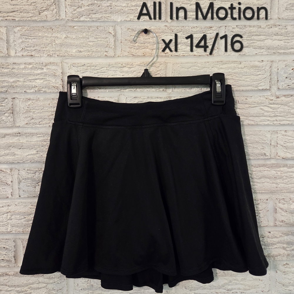 GIRLS All In Motion Black Tennis Skirt XL 14/16